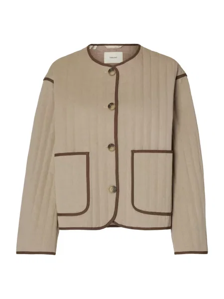 SELECTED Prehodna jakna SLFMALINA temno / temno rjava bež