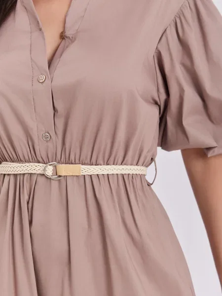 Rochie Italy Moda cu decolteu în V maro