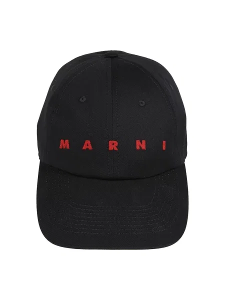 Czapka z daszkiem Marni z paskiem czarna