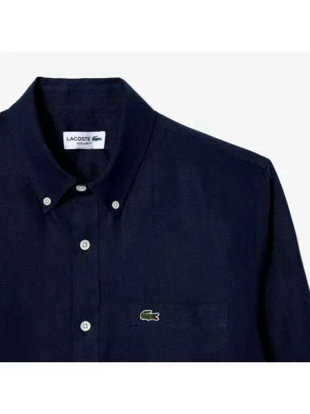 Lacoste Koszula Lniana granatowy