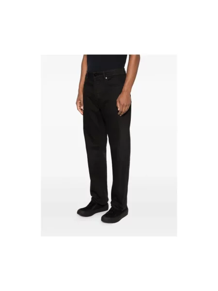 Jeansy straight leg Stone Island z kamieniami czarne
