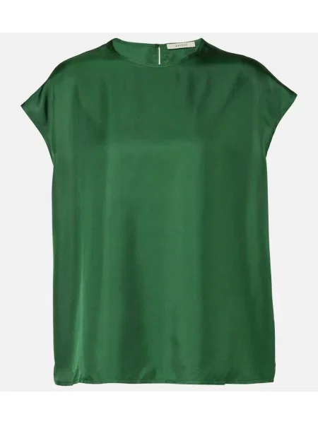 Jedwabny top Asceno zielony