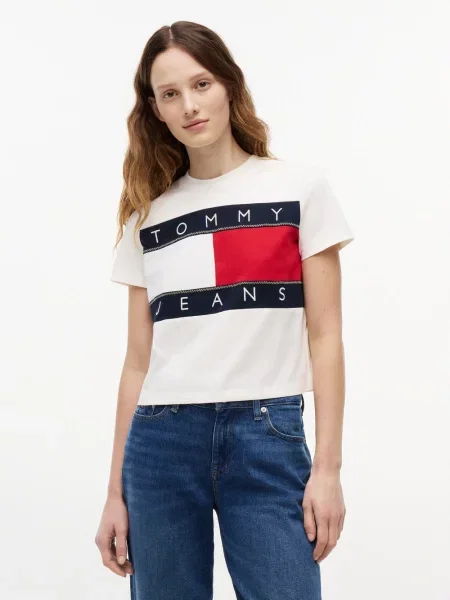 Tommy Jeans T-Shirt Flag biały