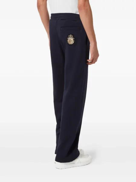 Pantaloni Billionaire cu broderie albastru
