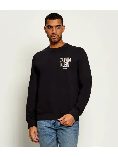 Palton Calvin Klein Jeans clasic din material terry negru