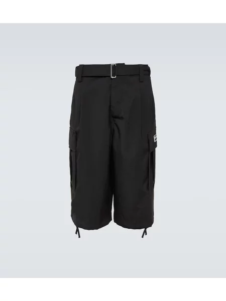Pantaloni scurți cargo Kenzo de lână negru