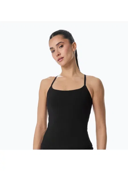 Tricou de antrenament pentru femei Cardio Bunny With Built-in Black bra negru