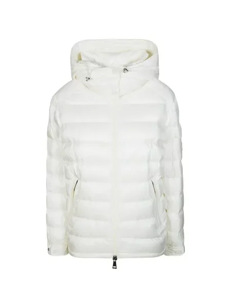 Geacă cu puf Moncler cu glugă alb