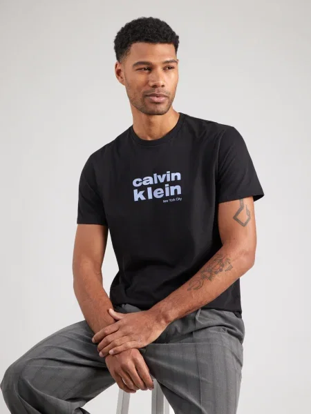 Calvin Klein Jeans Tricou negru / murdar alb