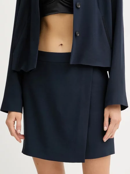 BOSS fustă bleumarin mini drept albastru