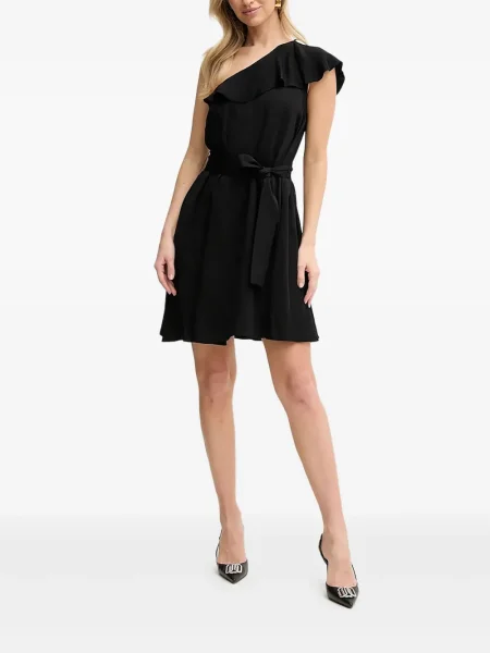 Rochie mini Armani Exchange cu un umăr gol de costum negru