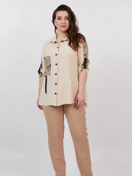 Штани повсякденні All Posa персик бавовна/поліестер