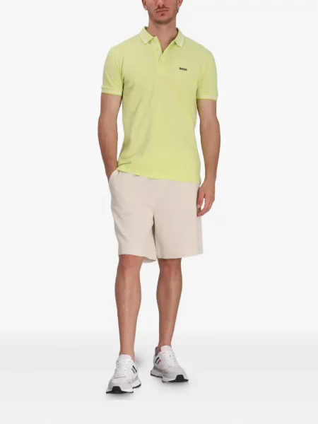 Tricou polo Boss cu dungi galben