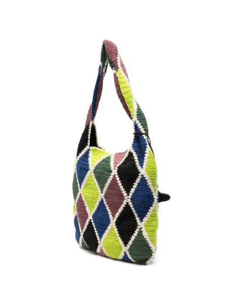 Geantă shopper Vivienne Westwood cu model argyle verde