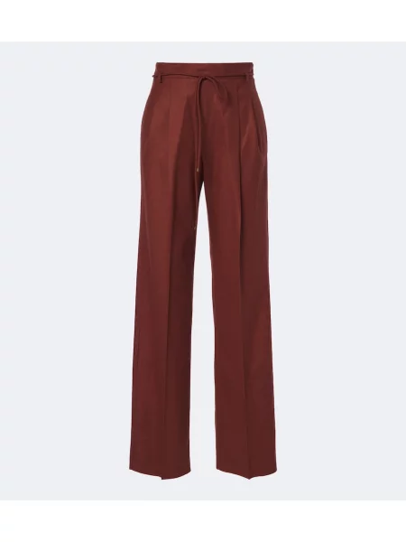 Pantaloni Max Mara din cașmir maro