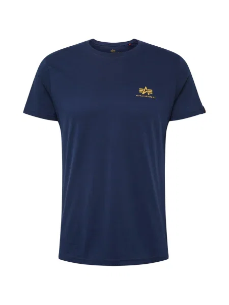 Alpha Industries tricou din Basic T Small Logo bărbați albastru marin cu imprimeu albastru închis