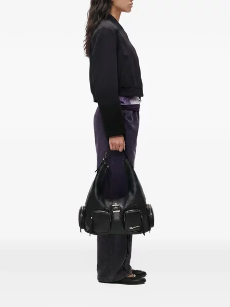 Geantă shopper Karl Lagerfeld Jeans cu cataramă negru
