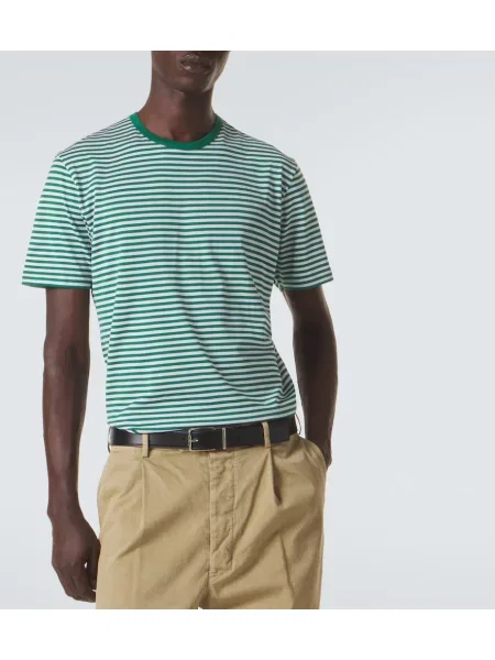 Tricou Sunspel cu dungi verde