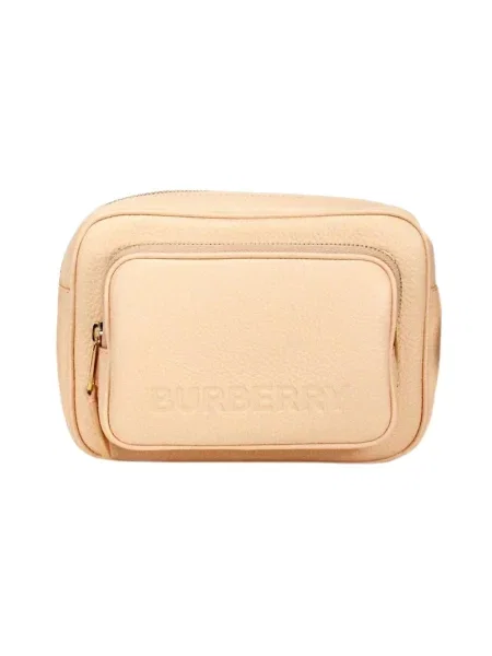 Torebka Burberry skórzana z logo beżowa