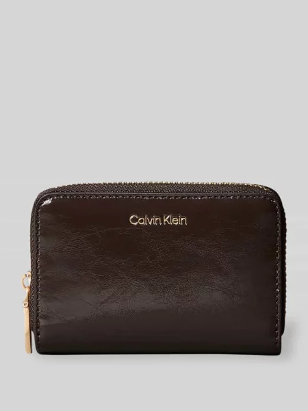 Calvin Klein portfel z imitacji skóry brązowy