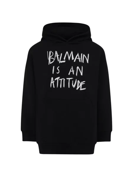 Bluza z kapturem dziecięca Balmain czarna