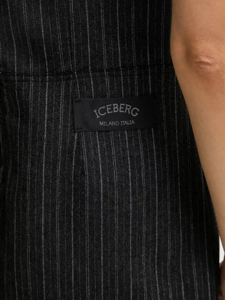 Шерстяное платье мини Iceberg серое