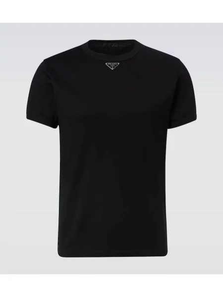 Tricou Prada din jerseu negru