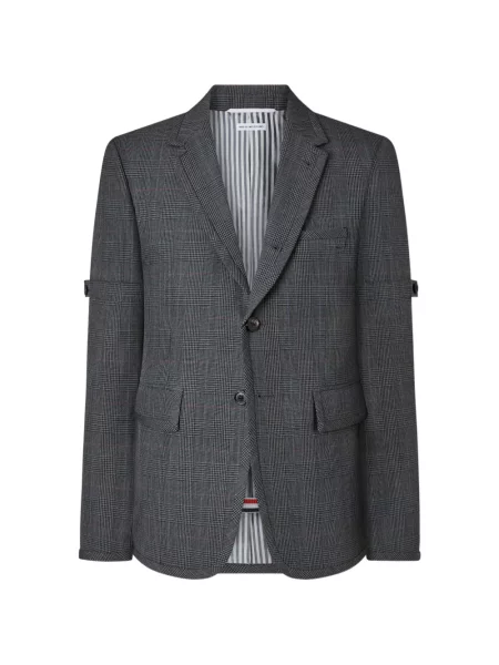 Costum Thom Browne de lână în carouri gri