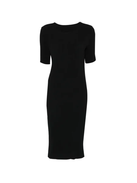 Rochie midi Issey Miyake plisată până la genunchi de costum negru
