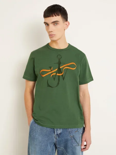Jw Anderson Tričko / oranžová / tmavě zelená