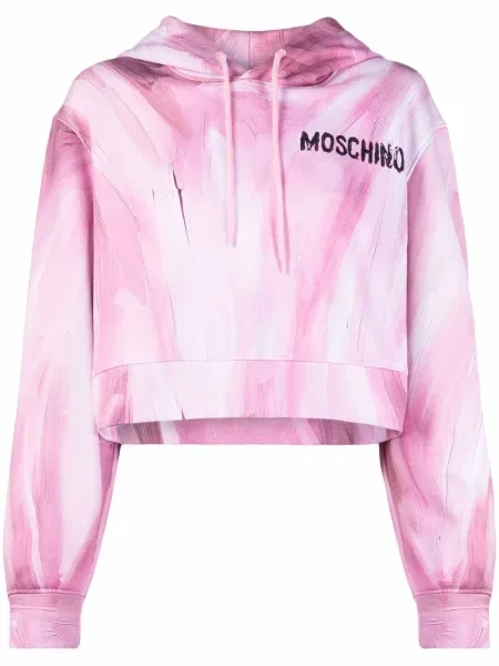 Hanorac cu glugă Moschino cu imagine roz