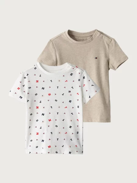 Tommy Hilfiger majica za djecu od pamuka s elastanom bež