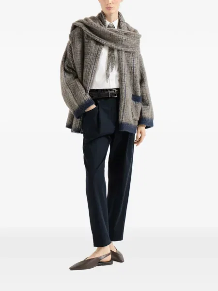 Pantaloni Brunello Cucinelli stretch albastru