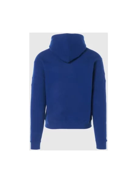 Bluza z kapturem Saint Laurent z kapturem z logo niebieska