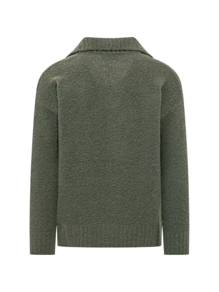 Gulerat bouclé tricou polo Laneus verde