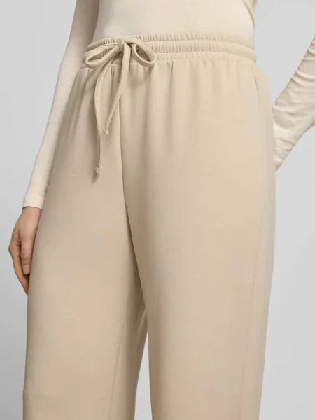 Spodnie dresowe o kroju regular fit z dodatkiem model TALIA' Pieces beżowy