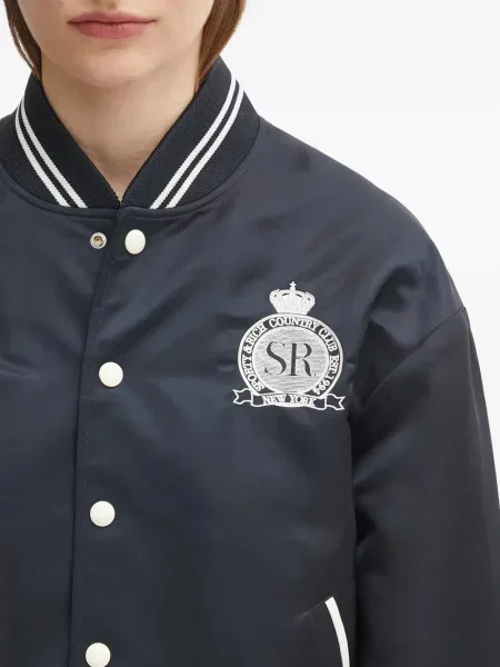 Geacă bomber Sporty & Rich cu broderie albastru