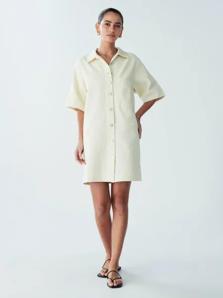 St MRLO Košilové šaty LEE DENIM SHIRT DRESS režná