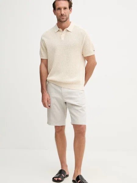 Tommy Hilfiger pletena polo majica SUMMER bež