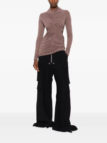 Top Rick Owens cu volane maro