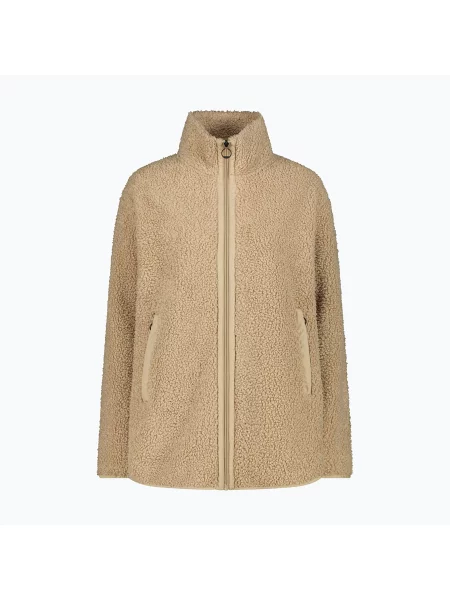Geacă pentru femei CMP Long Teddy Highloft cookie