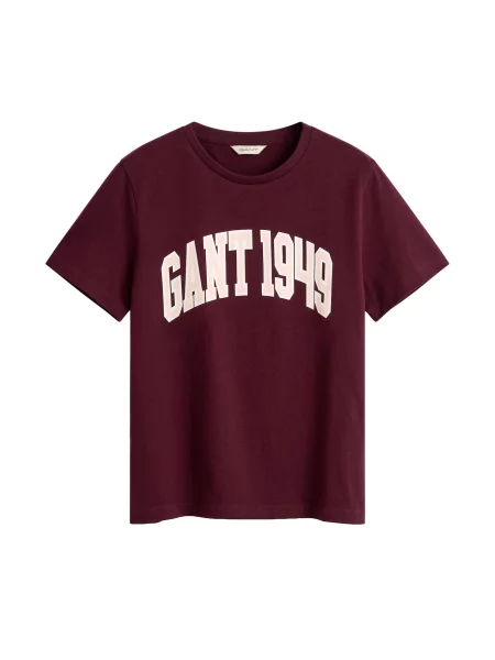 GANT Tricou rosé / roşu închis alb