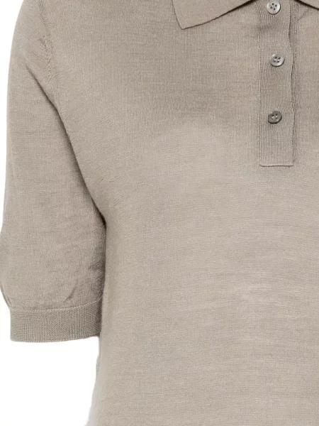Tricou polo Studio Nicholson tricotate maro