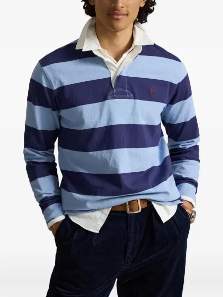 Șosete Polo Ralph Lauren cu model herringbone cu broderie plasă albastru