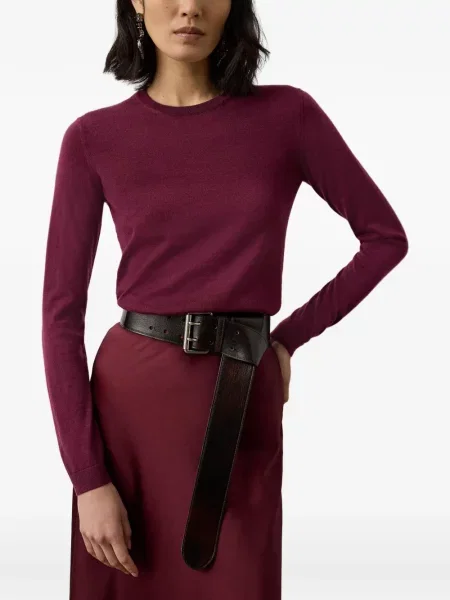 Кашмирен пуловер Ralph Lauren Collection с кръгло деколте червено