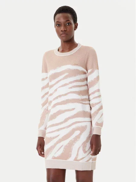 Liu Jo Sport Pletena obleka bež