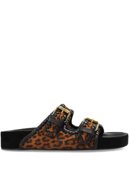 Sandale Isabel Marant cu imagine cu model leopard portocaliu