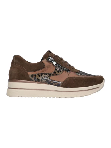 Sneakersy Waldläufer skórzane brązowe