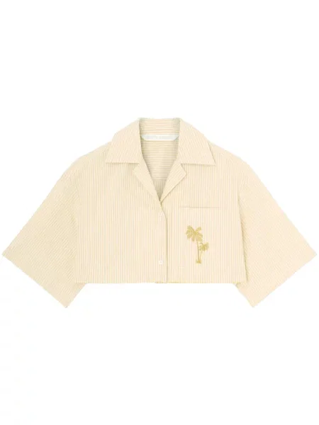 Haftowana koszula Palm Angels w paski o krotszym kroju