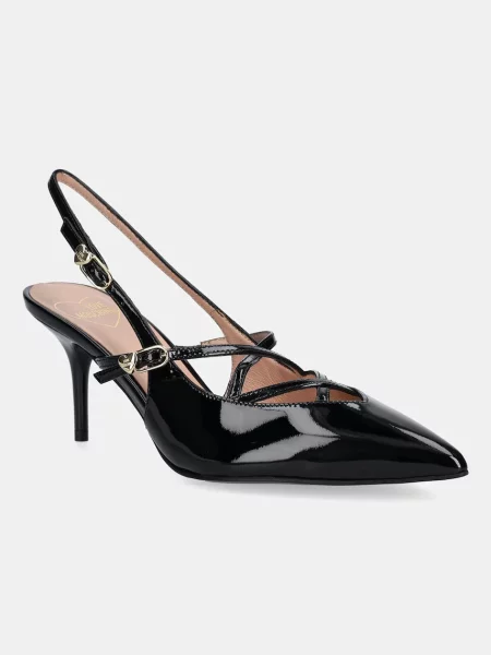 Pantofi cu toc Love Moschino din piele negru